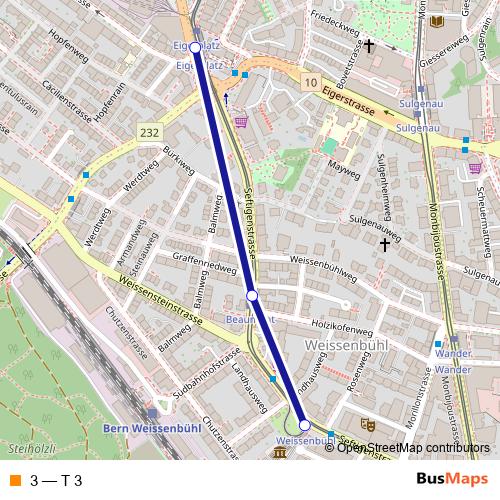 3 tram Line Map