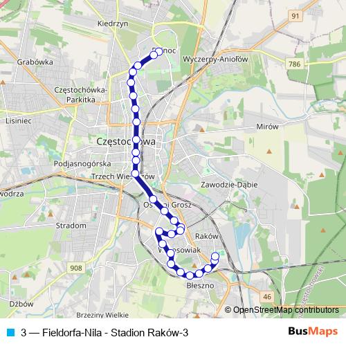 3 tram Line Map