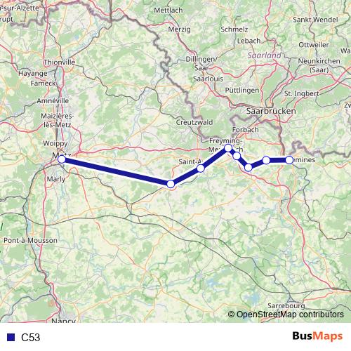 C53 bus Line Map