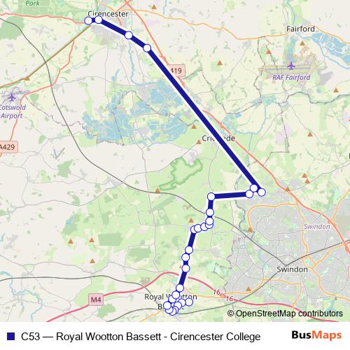 C53 bus Line Map