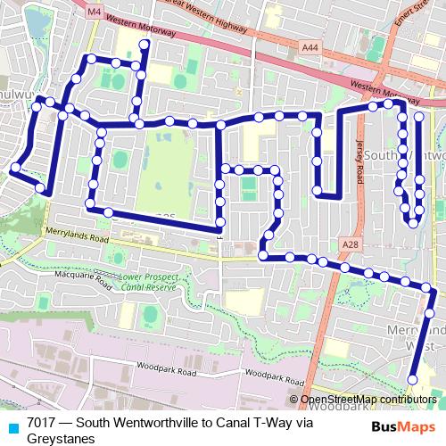 7017 bus Line Map