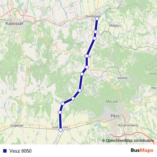 Vesz 8050 rail Line Map