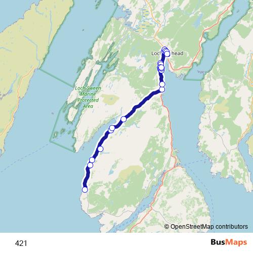 421 bus Line Map
