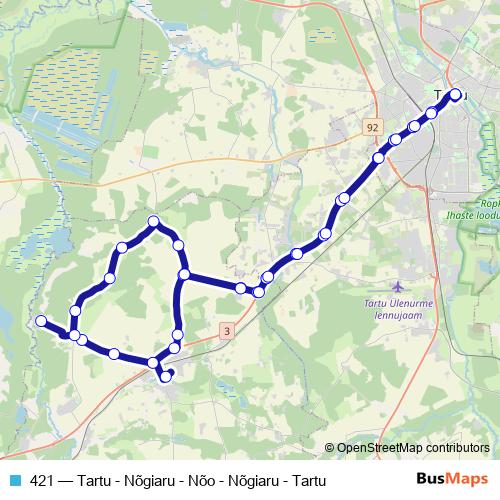 421 bus Line Map