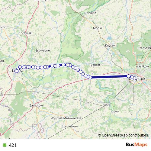 421 bus Line Map