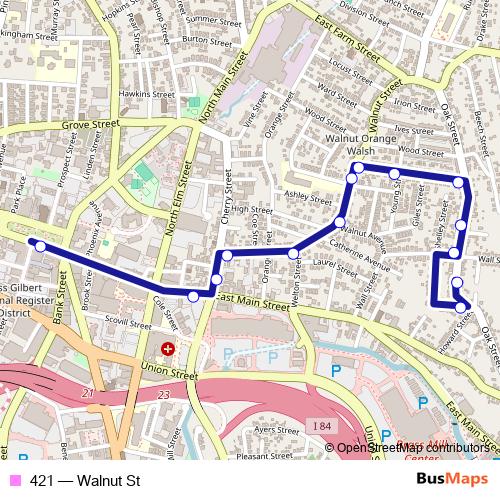 421 bus Line Map