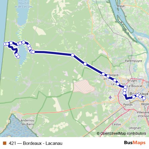421 bus Line Map