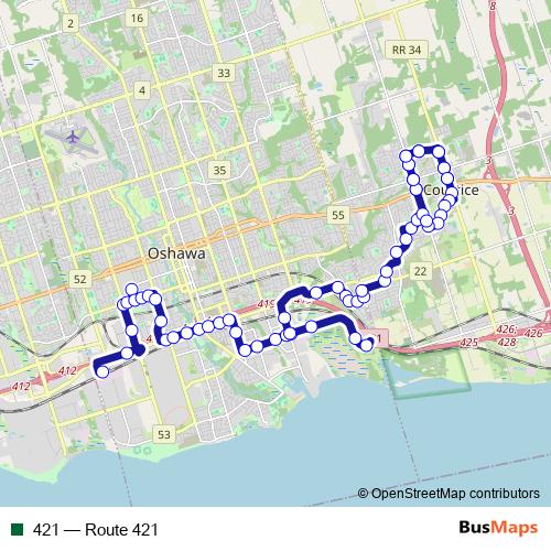 421 bus Line Map