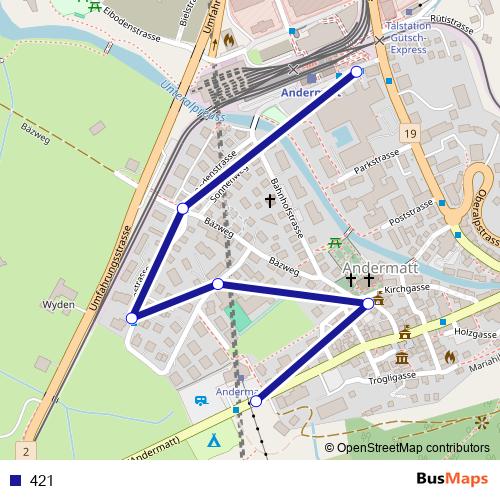 421 bus Line Map