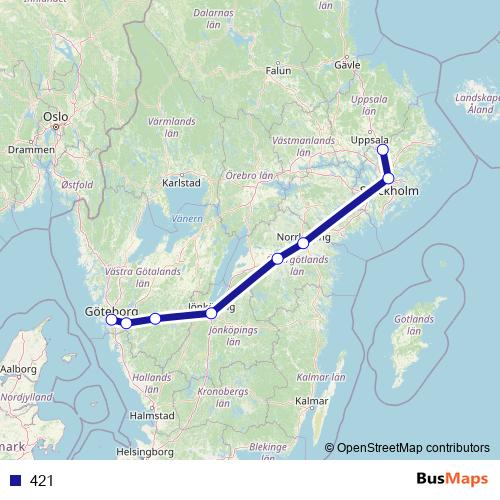 421 bus Line Map