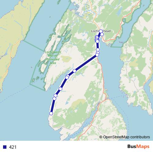 421 bus Line Map