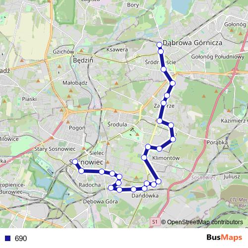 690 bus Line Map