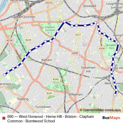 690 bus Line Map