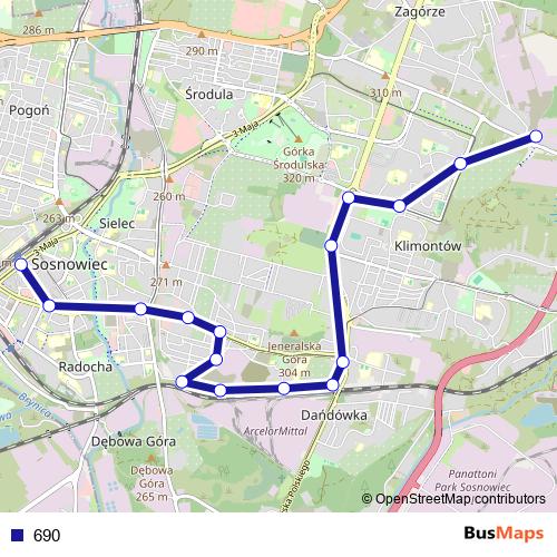 690 bus Line Map