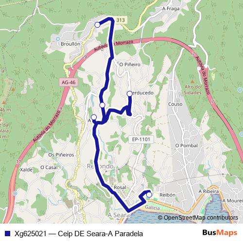 Xg625021 bus Line Map