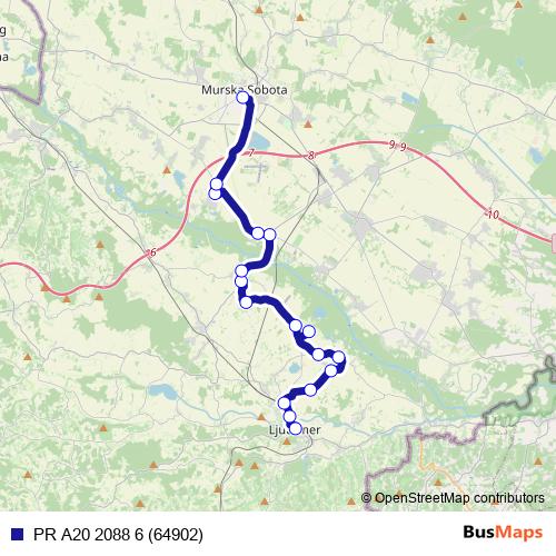 PR A20 2088 6 (64902) bus Line Map