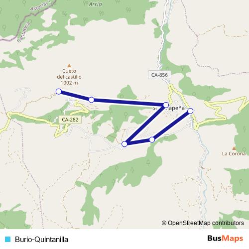Burio-Quintanilla bus Line Map