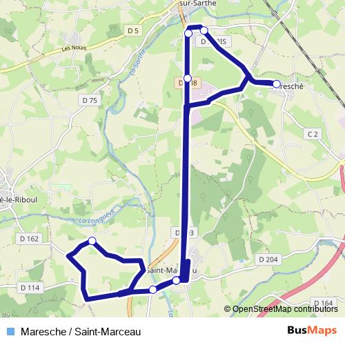 Maresche / Saint-Marceau bus Line Map