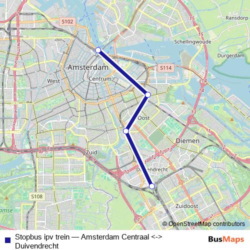 Stopbus ipv trein bus Line Map