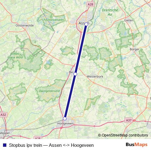 Stopbus ipv trein bus Line Map