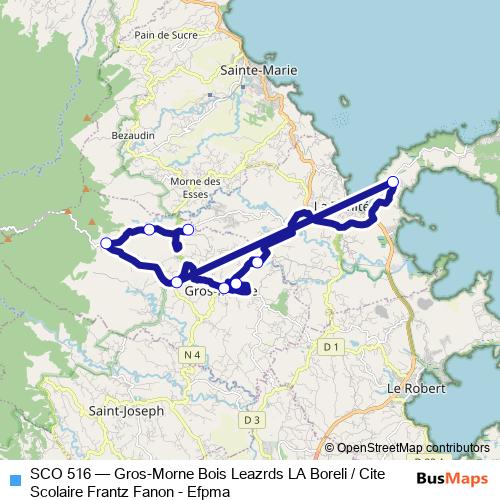 SCO 516 bus Line Map