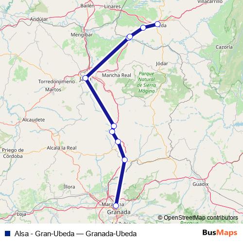 Alsa - Gran-Ubeda bus Line Map