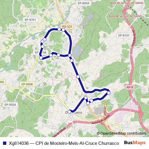 Xg814036 bus Line Map