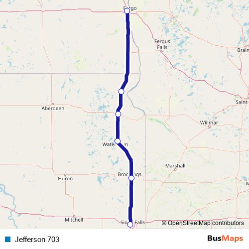 Jefferson 703 bus Line Map