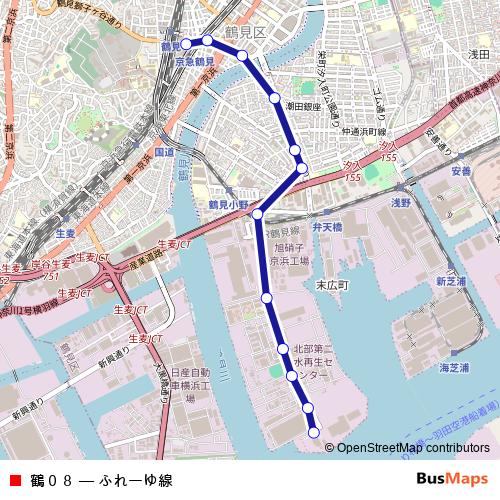 鶴０８ bus Line Map
