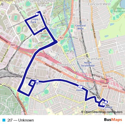 2t7 bus Line Map