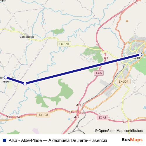 Alsa - Alde-Plase bus Line Map