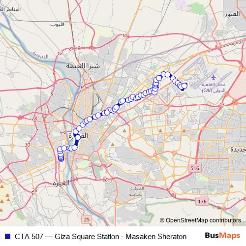 CTA 507 bus Line Map