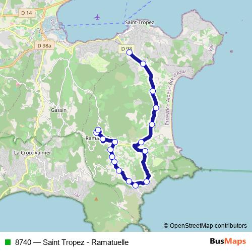 8740 bus Line Map