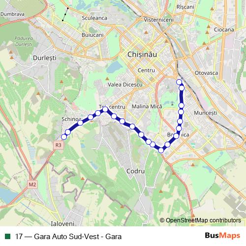 17 trolleybus Line Map