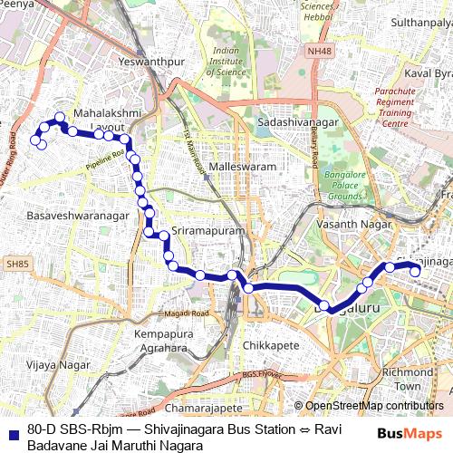 80-D SBS-Rbjm bus Line Map