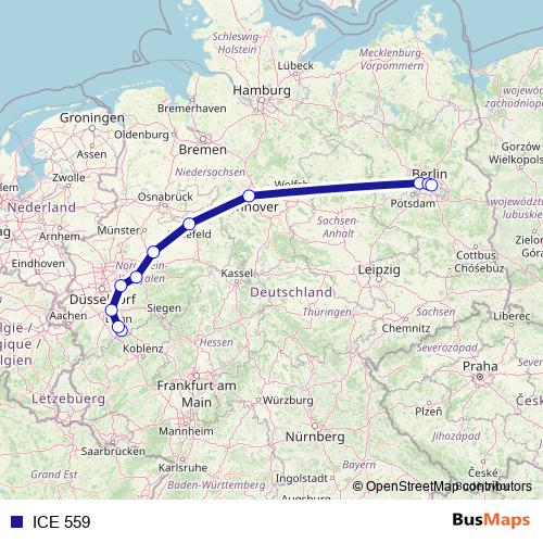 ICE 559 rail Line Map