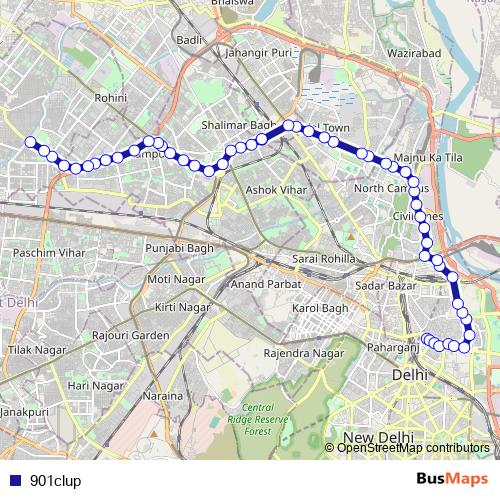 901clup bus Line Map