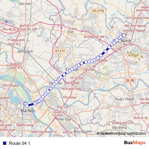 Route 54 1 bus Line Map