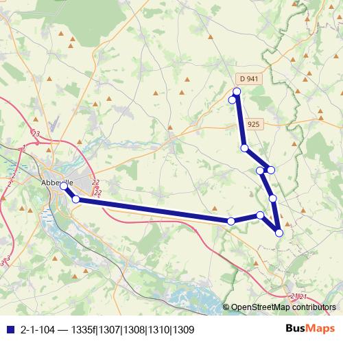2-1-104 bus Line Map