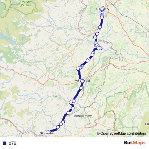 x76 bus Line Map
