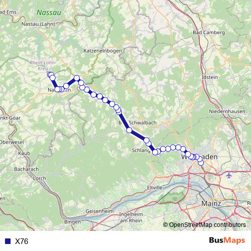 X76 bus Line Map