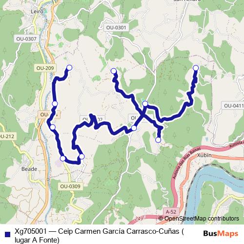 Xg705001 bus Line Map