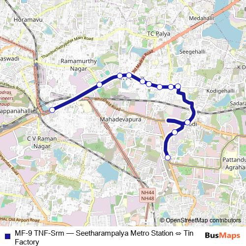 MF-9 TNF-Srm bus Line Map