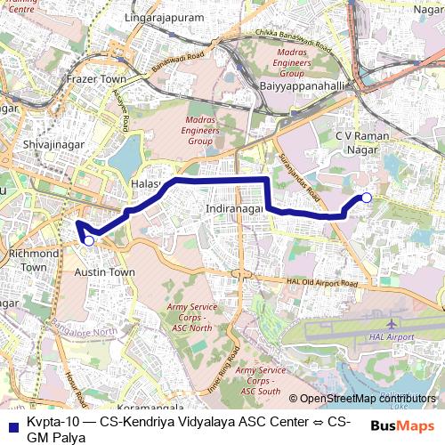 Kvpta-10 bus Line Map