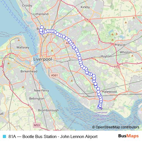 81A bus Line Map