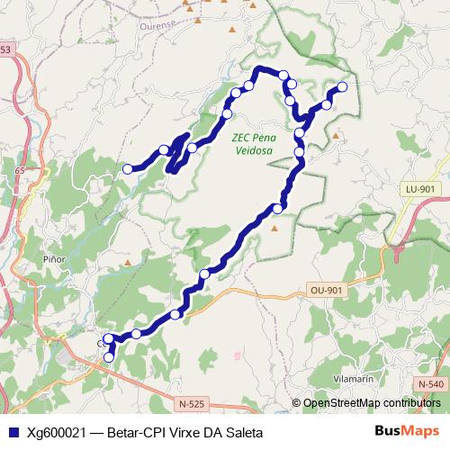 Xg600021 bus Line Map