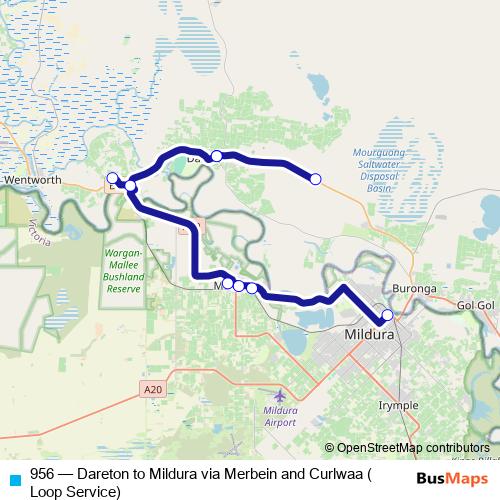 956 bus Line Map