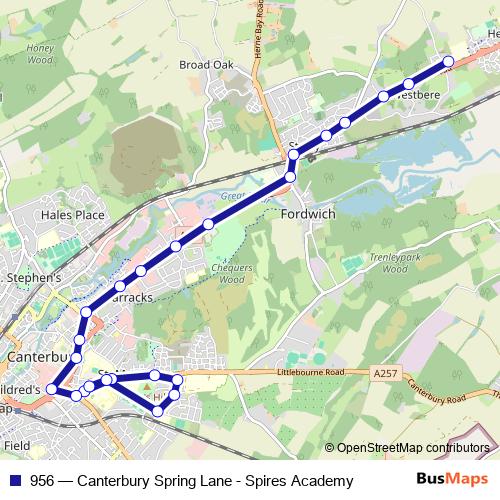 956 bus Line Map