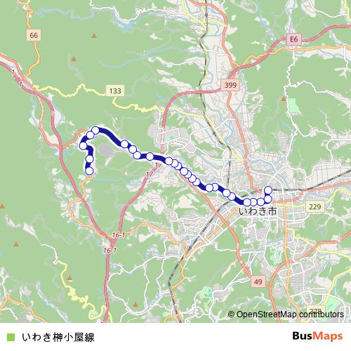 Iwaki Sakakigoya Line bus Line Map