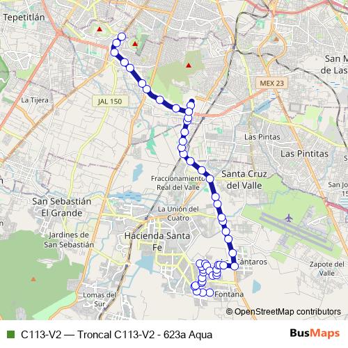 C113-V2 bus Line Map